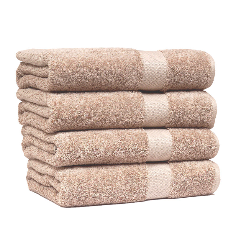 Ensemble de serviettes de bain 4 pièces 100% coton doux giltner, Taupe