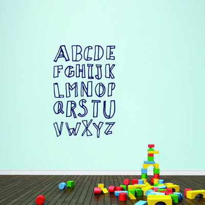 Décalcomanie murale alphabet doodle