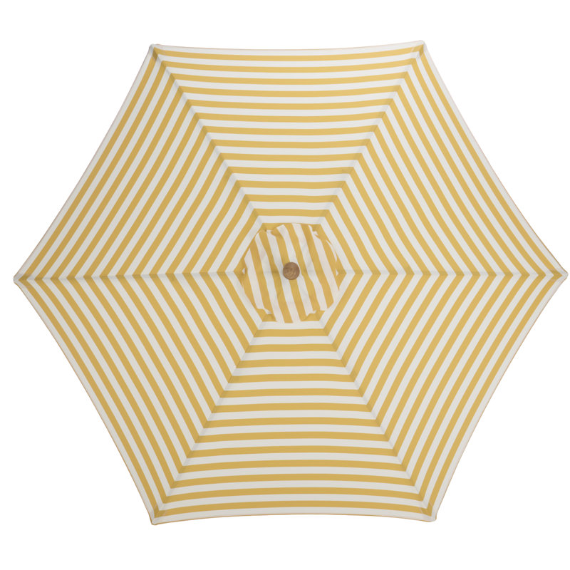 Parasol en bois Jesolo de 2,3 m, Jaune rayé