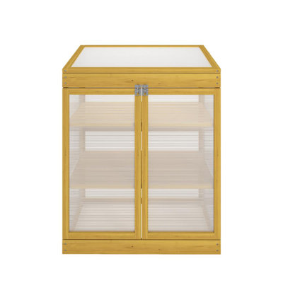 Cold Wooden Frame Greenhouse With 2 Tier Adjustable Shelves For Outdoor