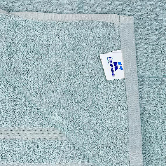Kaufman Premium 100% Cotton | Hand & Face Towels Set For Bathroom, Spa, Gym, and More, Aqua
