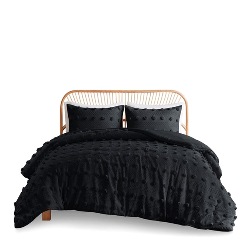 Édredon - Literie intérieure,, Édredon double / grand + 2 taies décoratives sta, Noir
