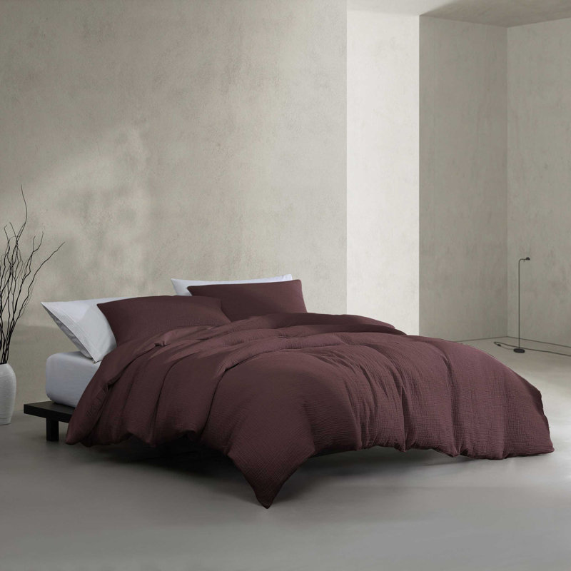 Ensemble de housse de couette Calvin Klein, Queen Duvet Cover + 2 King Shams, Brun