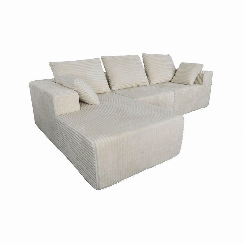 Canapé d'angle, Tissu beige