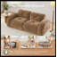 Ensemble de canapé en velours 2 + 3 places Camel, canapé 2 pièces à assise profonde avec éponge haute densité 32D, aucun assemblage requis-1600090221