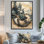Corojo Turtle on Forest Landscape Collage - tortue, art mural grand