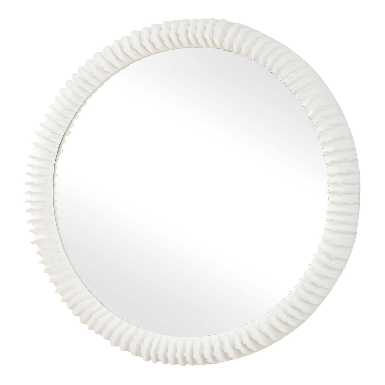  Akiko White Round Mirror