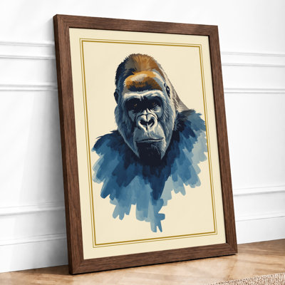 Gorilla Portrait Modern - Framed Print