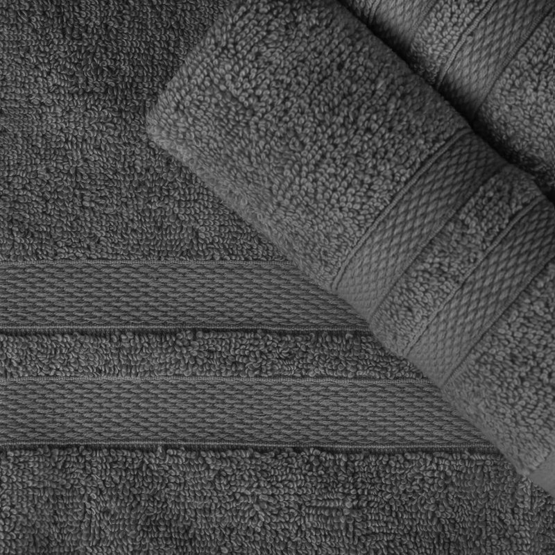 Ensemble de serviettes 3 pièces 100% coton Charie, Gris anthracite