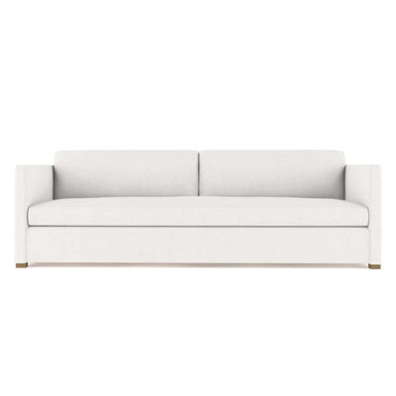 Canapé Madison, H 33 po x l 108 po x P 41 po, Lin Box Weave blanc, Patiné
