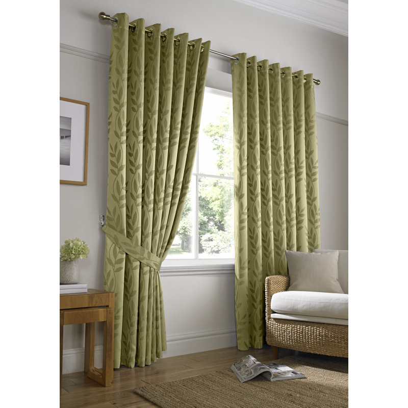 Becquere Tivoli Eyelet Ring Top Curtains, Width 116 x Drop 228 cm, Sage