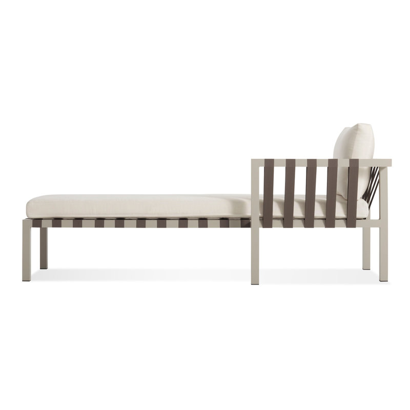 Chaise avec accoudoir droit Jibe, Gris, Toile Sunbrella