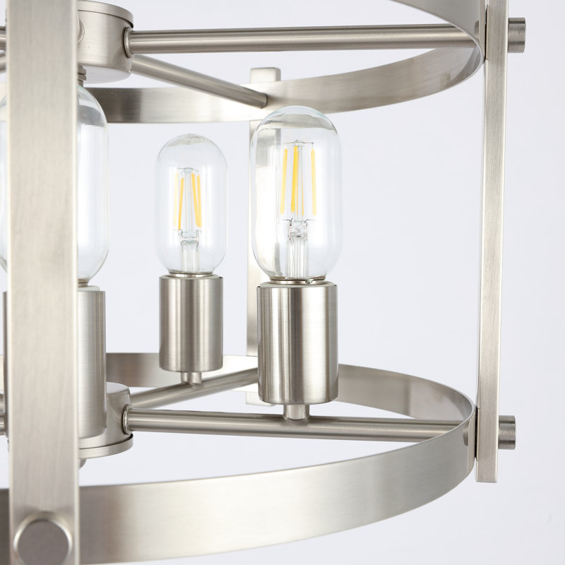 Luminaire suspendu cylindrique à 5 lumières Aliceville, Nickel, H 60,8 po x l 16,75 po
