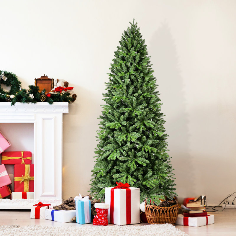 Arbre de Noël de 6 pi, 1032 texturés - pointes riches, 300 branches blanches réparties uniformément, branches articulées, arbre en métal avec branches pour un arrangement facile,