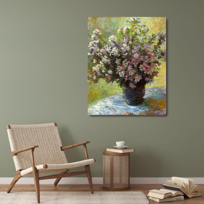 «Lark Manor ™», reproduction d'art sur toile tendue par Monet, Claude: Vase de fleurs, 1881, H 34 po x l 28 po