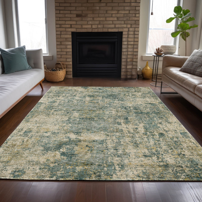 Tapis intérieur / extérieur Xhevrie lavable à la machine, Rectangle 2 pi 6 po x 3 pi 10 po