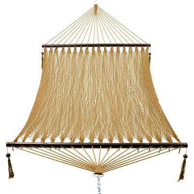 2 Person Caribbean Rope Hammocks for Outside, 12ft Handwoven Polyester Double Hammock