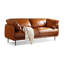 Orange Faux Leather Standard Sofa cushion Loveseat
