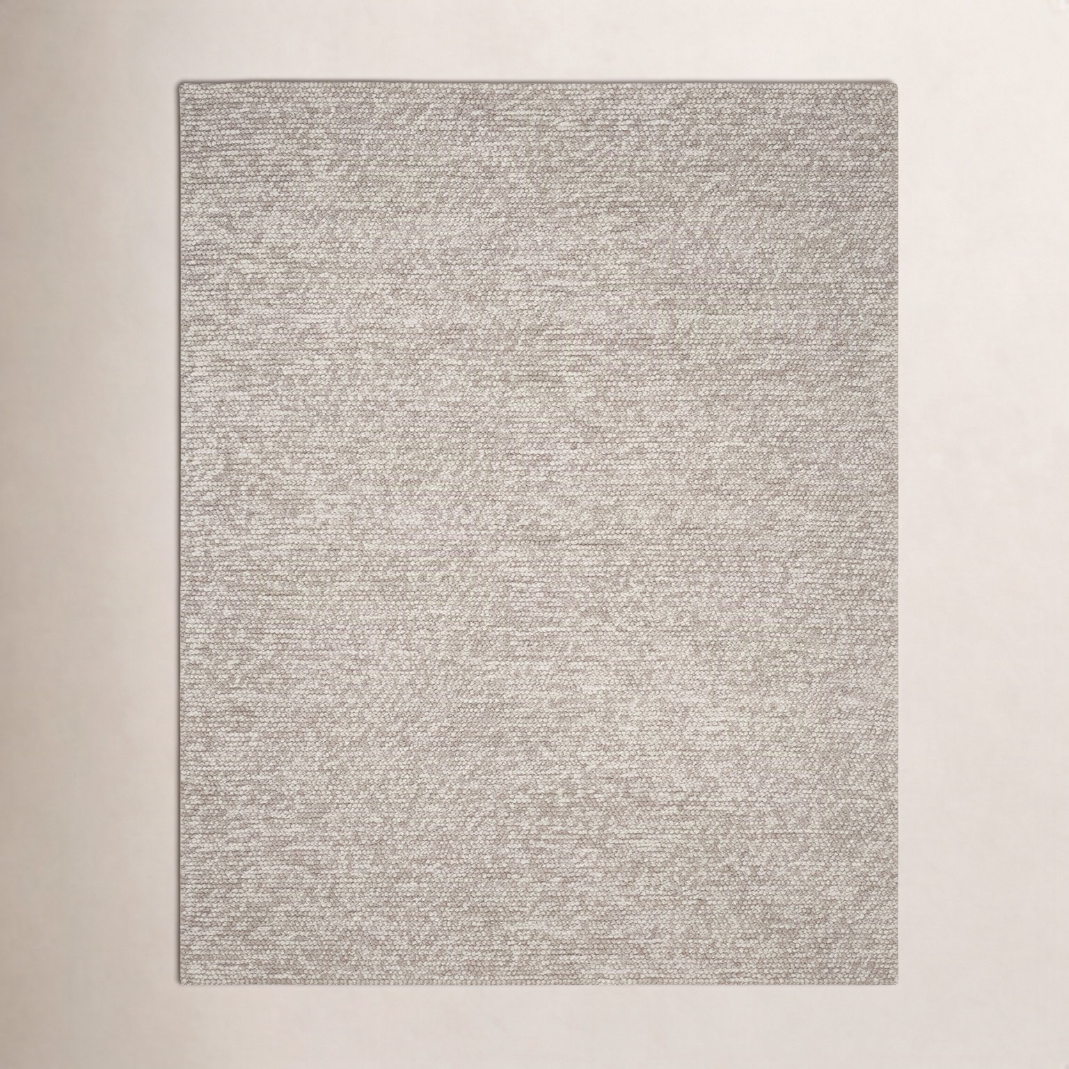 Elle Beige Hand-Woven Wool Rug, Rectangle 8' x 10'