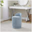 Tabouret de coiffeuse 18 po rembourré en tissu bleu clair-132761021