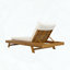 Méridienne en bois d'acacia avec appui-tête et coussin à 3 plis beige de 4 pouces-873742906