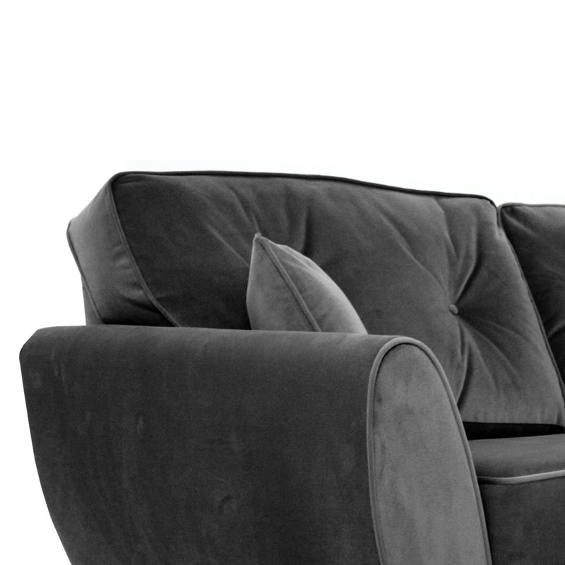 Rafe 4 Seater Velvet Sofa, Anthracite Velvet