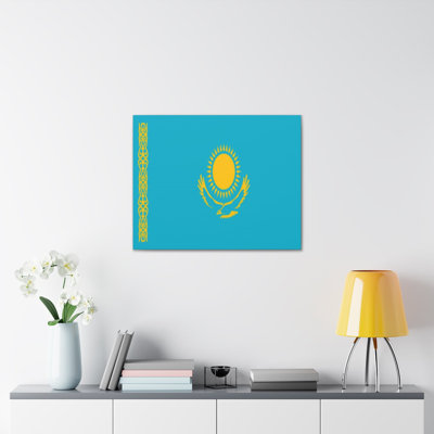 «Drapeau du pays kazakhe» sur toile