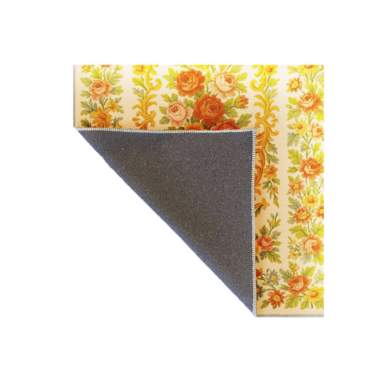 Tapis orange tissé lavable Mosso, 3'3" x 4'11"