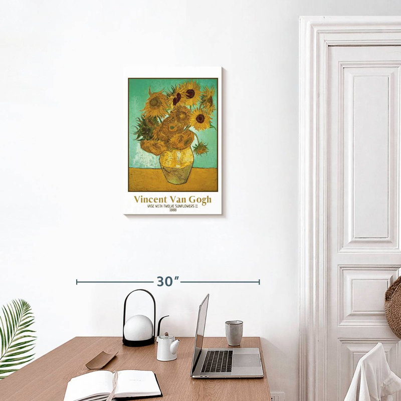 Vase avec douze tournesols II, affiche de l'exposition Van Gogh, H 24 po x l 16 po