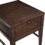 Table de bout rectangulaire en bois avec et tiroir, brun
