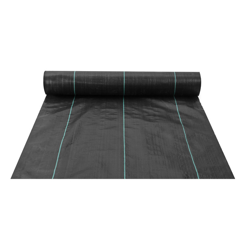 VEVOR 3FT x 250FT Black Polypropylene Weed Barrier Fabric