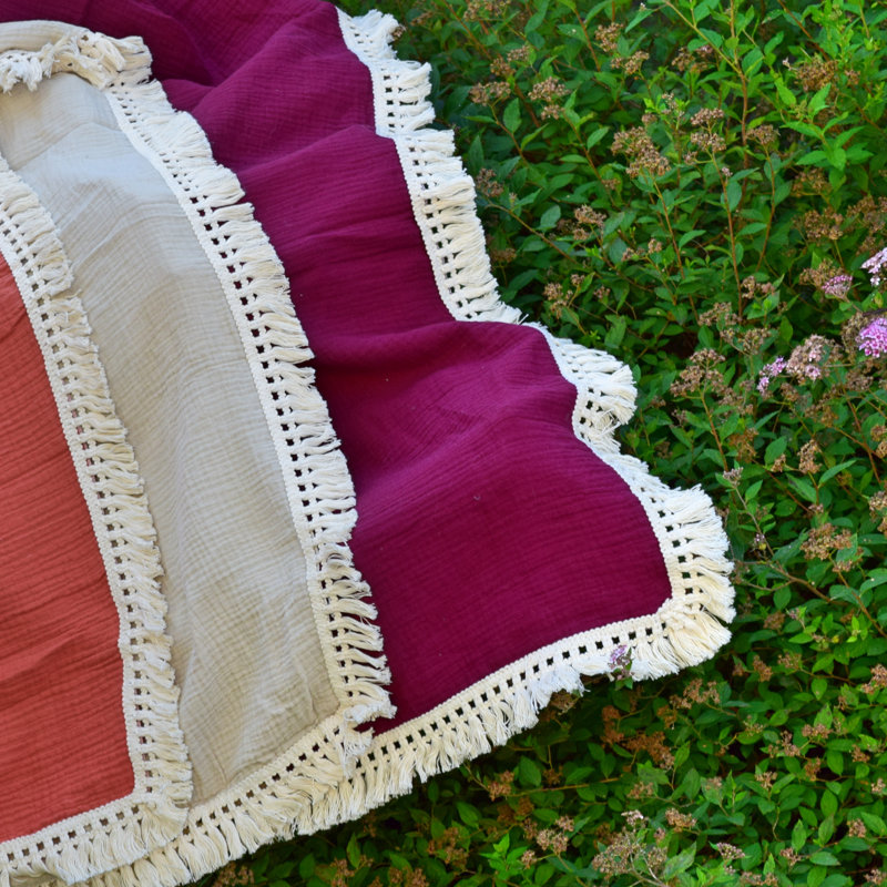 Couverture pour bébé 100% coton Jered, Rouge