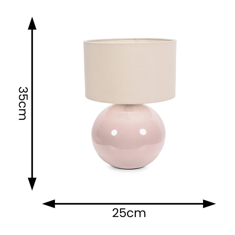 Motes Ceramic Table Lamp, Natural, Yes, Cream