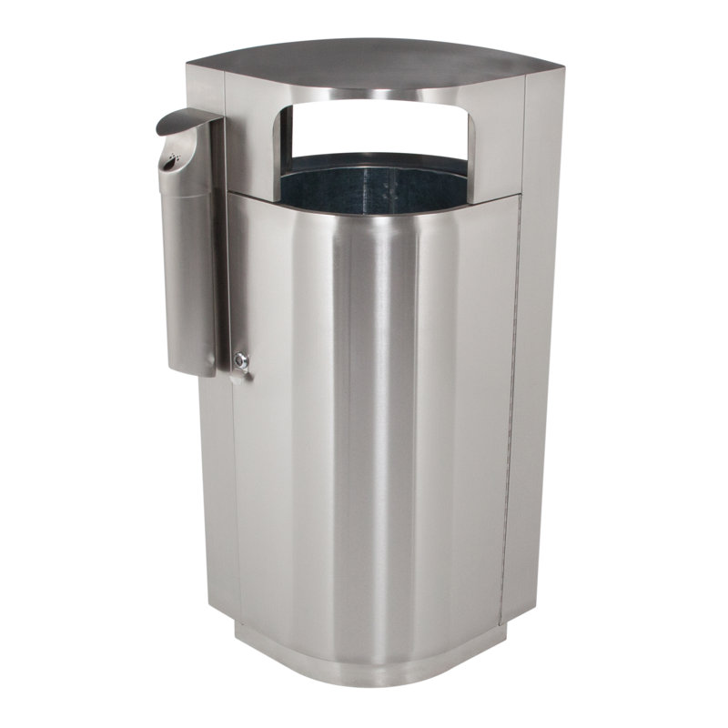 Leafview Steel Open Trash Can, 40 G