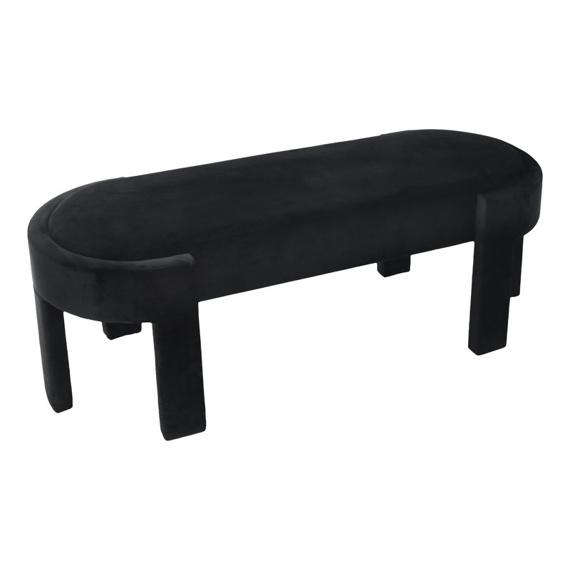 Sagebrook Home 48" Aberdeen Black Velvet Bench