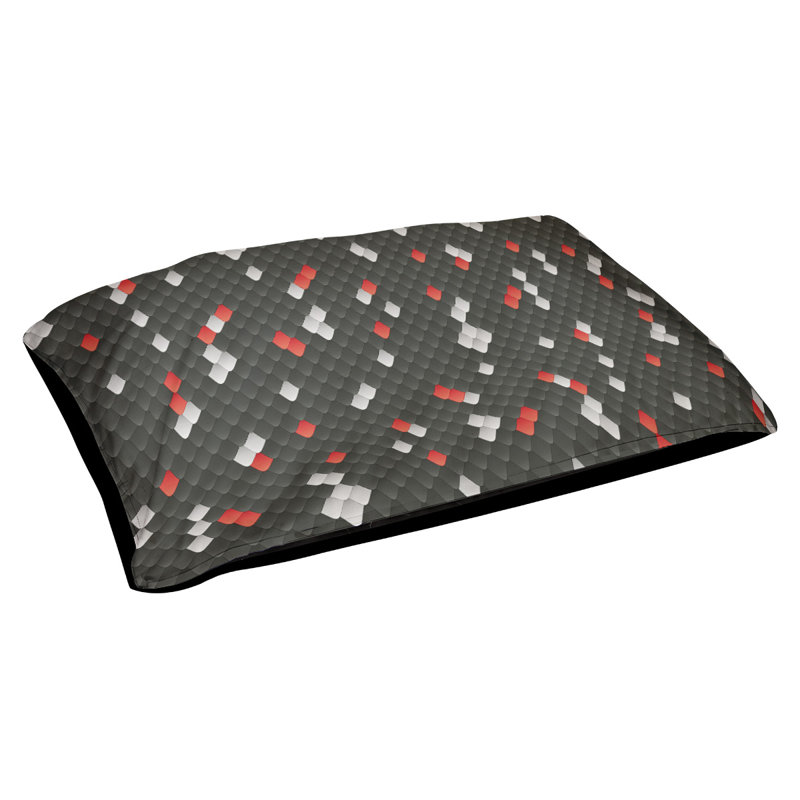 Coussin décoratif à écailles de serpent, Petit (L 18 po x l 28 po), Noir et rouge, Utilisation intérieure seulement