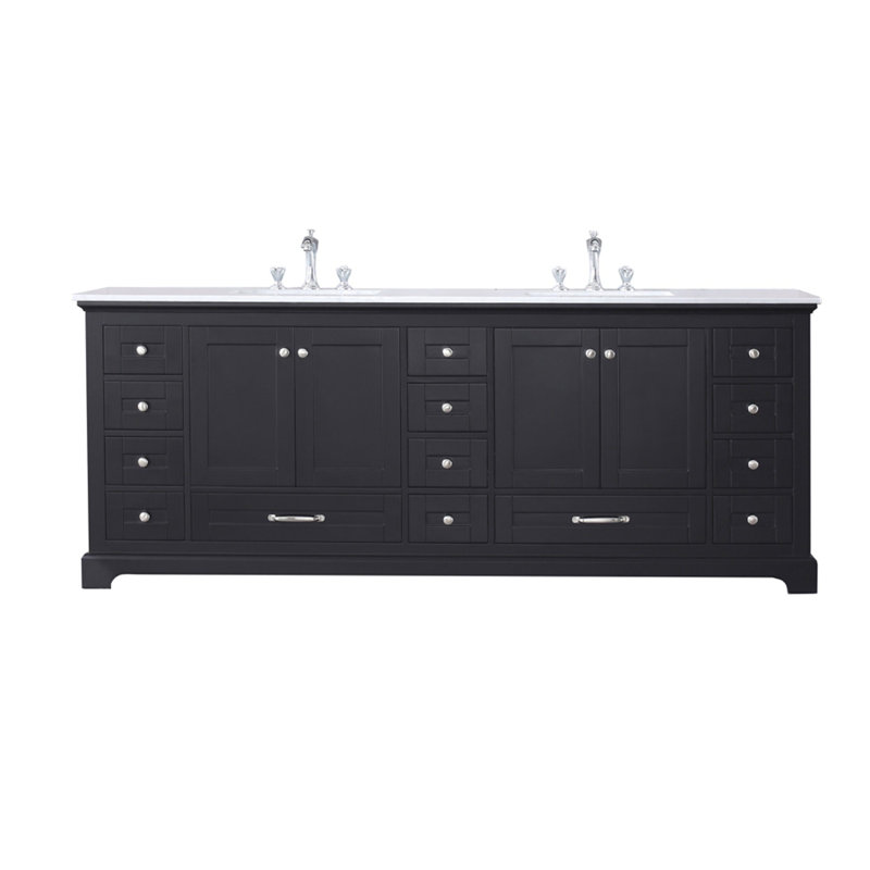 Espresso Double Vanity with Carrara Marble Top and Sinks