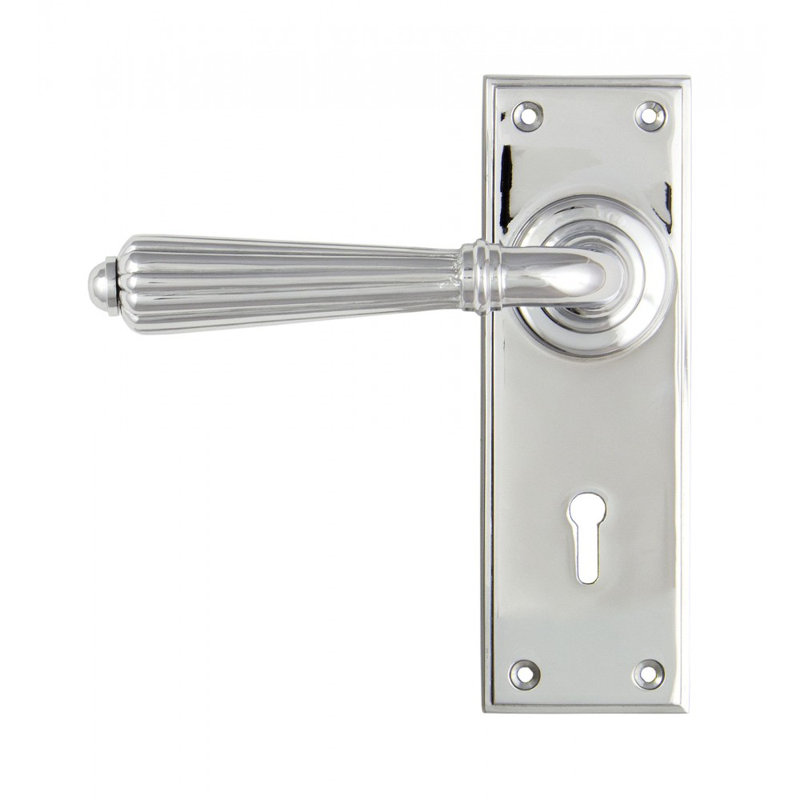 Hinton Lock Door Handle Kit, Polished Chrome