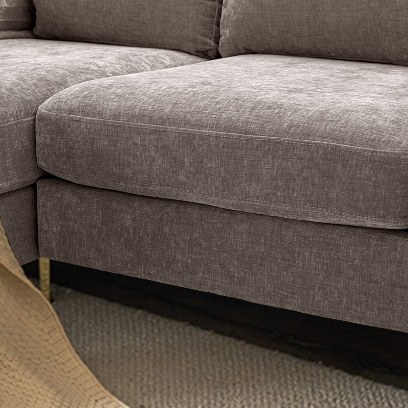 Canapé modulaire 3 pièces Donnica, 100 % polyester gris