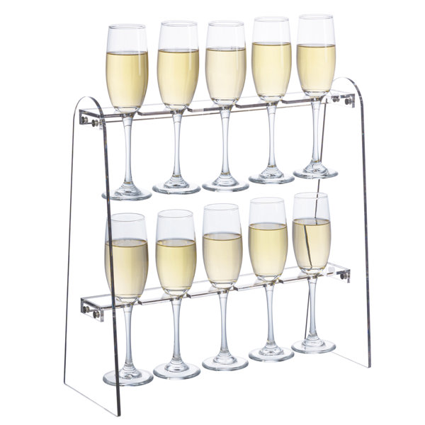 Ebern Designs 10 Slot Clear Acrylic Champagne Flute Glass Holder | Wayfair