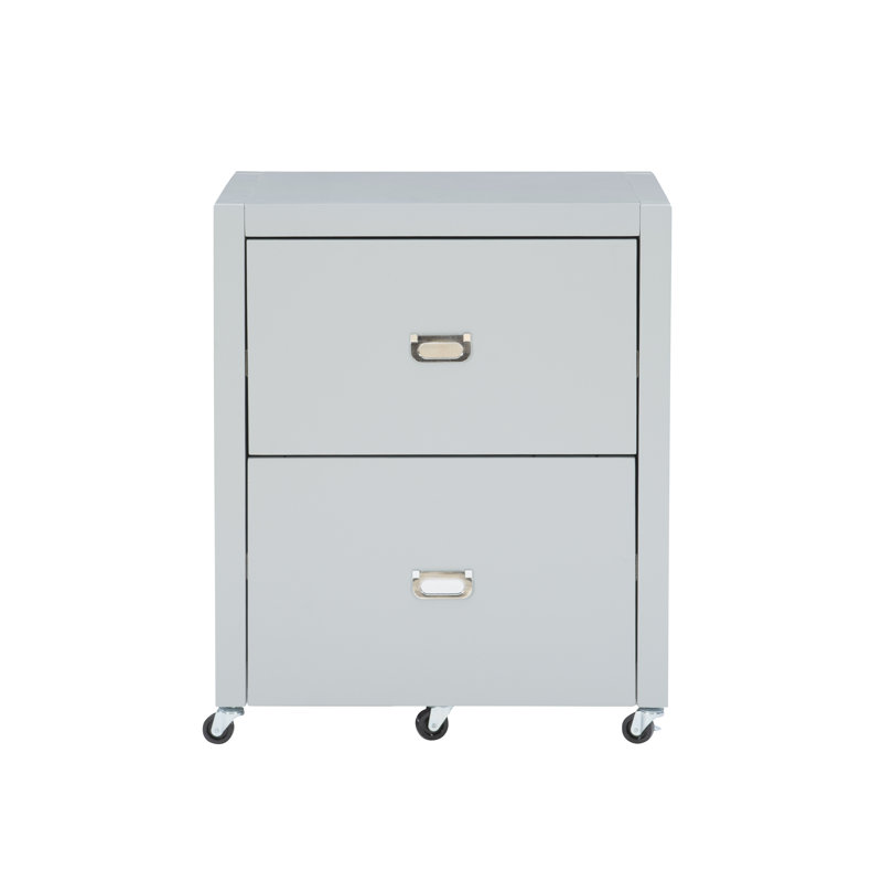 Makan 22'' Wide 2 -Drawer Mobile File Cabinet, Gray