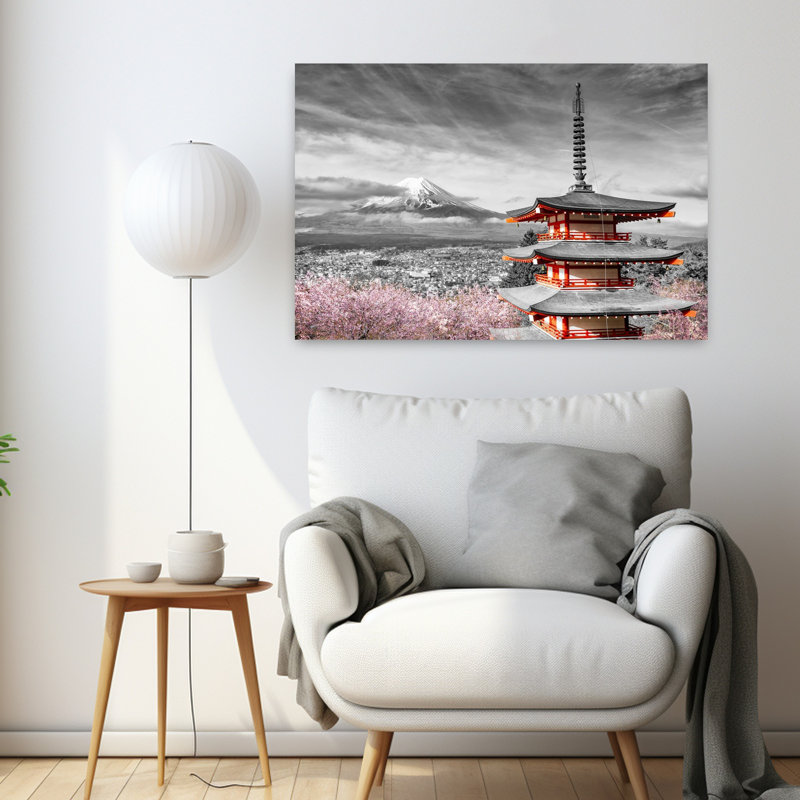 Dashiell Contemporary Art Abstract Contemporary Cherry Tree Architecture Flower Wall Art - Wrapped Canvas Print