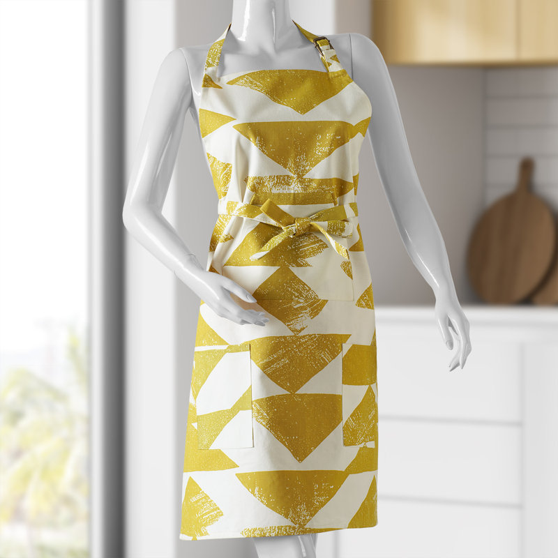 Printed Cotton Kitchen Apron with Pockets Adjustable