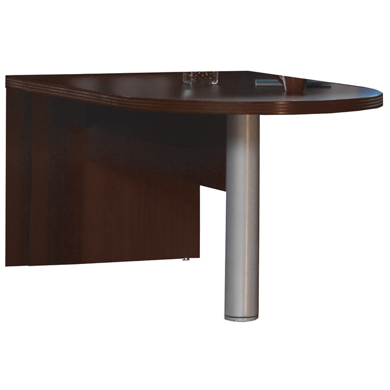 Aberdeen 29.5" H x 72" W Desk Peninsula, Mocha