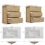 Double meuble-lavabo double en céramique avec cadre en bois naturel pour salle de bain moderne