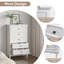 Commode 5 tiroirs pour chambre à coucher, armoire de rangement moderne avec pieds en bois massif