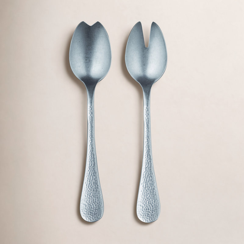 Epoque Stainless Steel Salad Servers, Pewter Silver