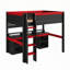 Lit mezzanine avec lumières DEL multicolores, panneau perforé et bureau de jeu intégré-1423945409