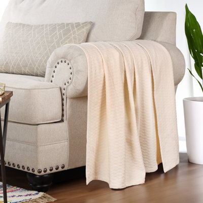 Jeté toutes saisons 100% coton Diamond Weave