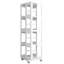 Bibliothèque rotative à 4 niveaux tout acier sur roulettes, bibliothèque pivotante à 360 °, avec roulettes verrouillables - rangement vertical compact-1786884347
